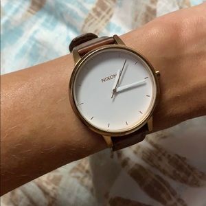 Brown and Rose Gold Nixon Watch